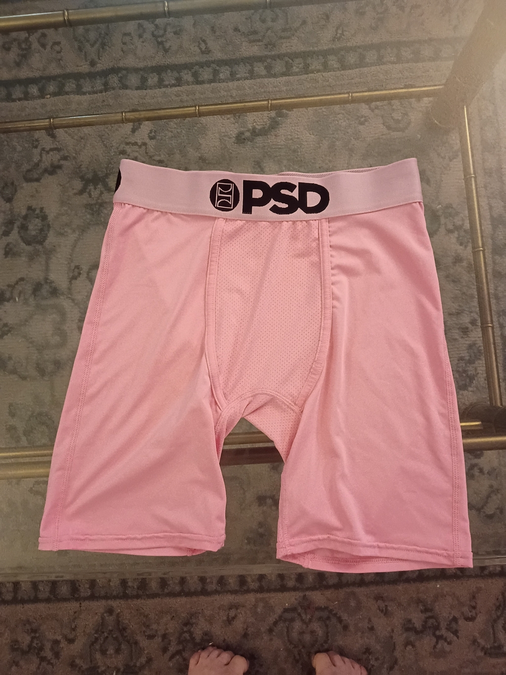 PSD Men’s Light Pink Boxer Briefs with Black Logo Waistband